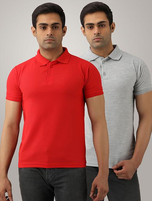 set of 2 multi colored solid polo t-shirts - 17826051 - Very Small Image - 1
