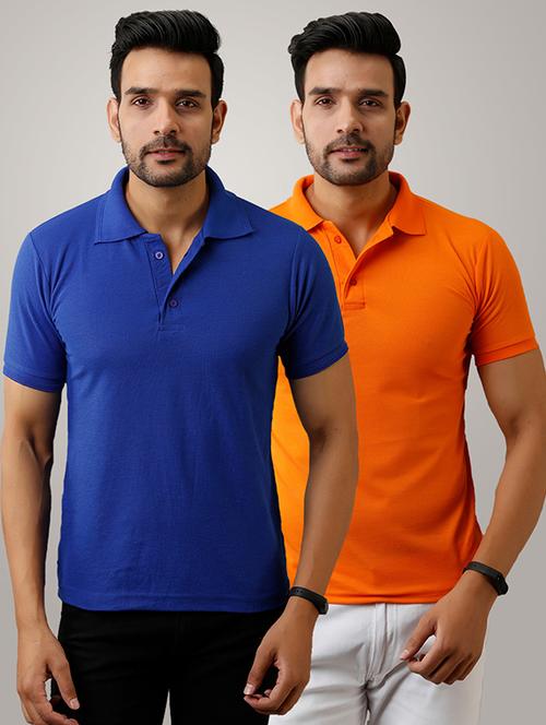 set of 2 multi colored solid polo t-shirts - 17826067 - Very Small Image - 1