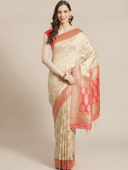  jacquard banarasi saree with blouse - 17826145 - Very Small Image - 1