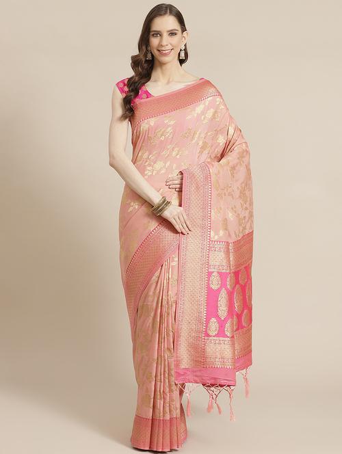  jacquard banarasi saree with blouse - 17826146 - Very Small Image - 1