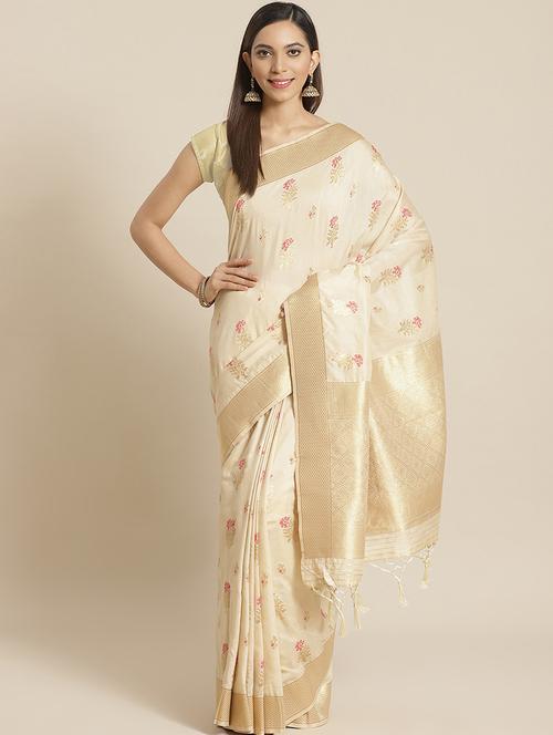 jacquard banarasi saree with blouse - 17826189 - Very Small Image - 1