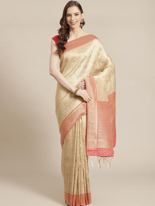 jacquard banarasi saree with blouse - 17826194 - Very Small Image - 1