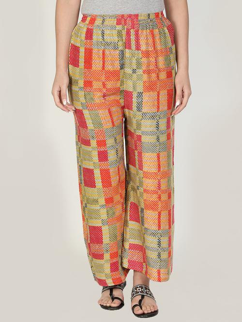 mid rise checkered palazzo - 17826898 - Very Small Image - 1