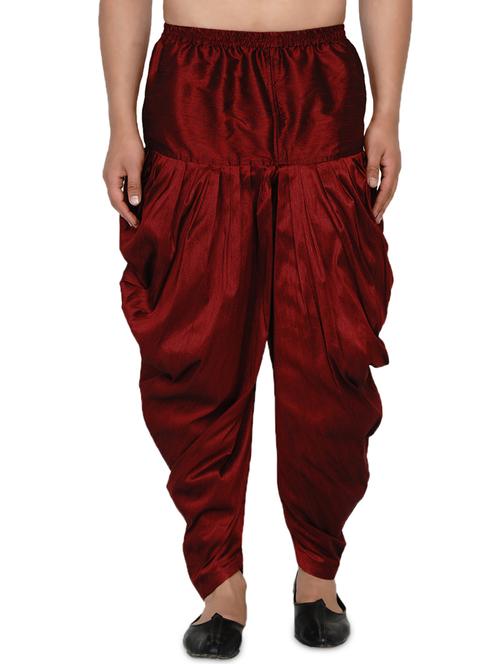 maroon solid dhoti - 17827101 - Very Small Image - 1
