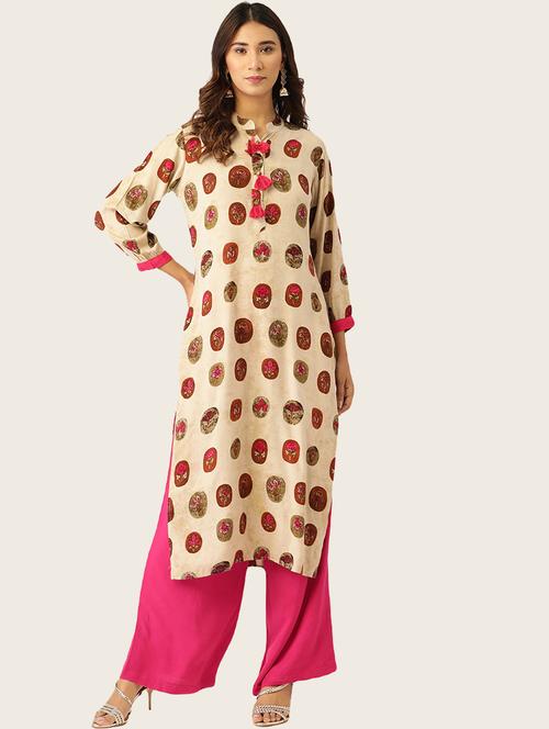 printed kurta palazzo set - 17827315 - Very Small Image - 1