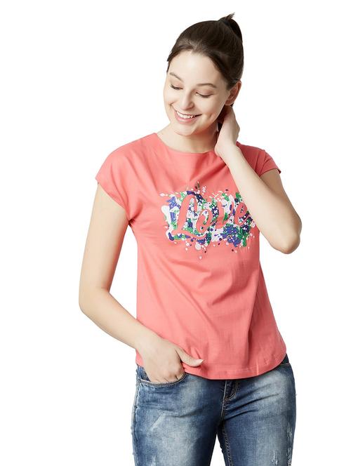 crew neck embroidered detail tee - 17828209 - Very Small Image - 1