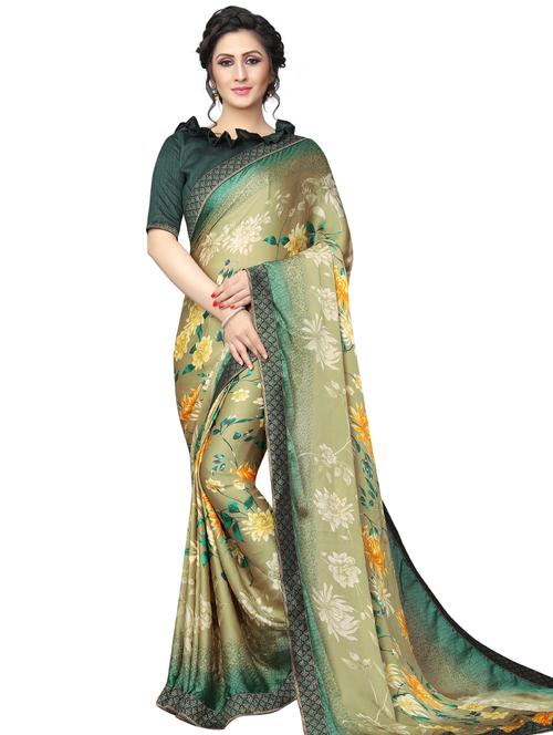 floral printed saree with blouse - 17828646 - Very Small Image - 1