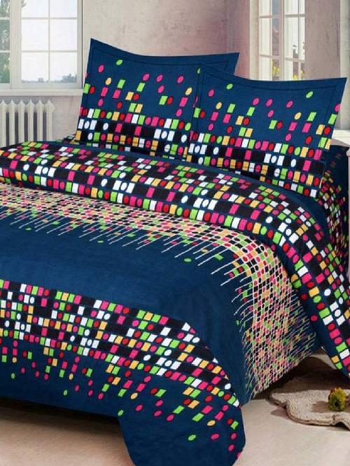 kl decor beautiful poly cotton doted printed 1 double bedsheet with 2 pillow cover - 17828814 - Very Small Image - 1