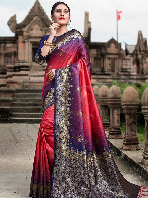 pink color pure silk saree for  - 17832173 - Very Small Image - 1