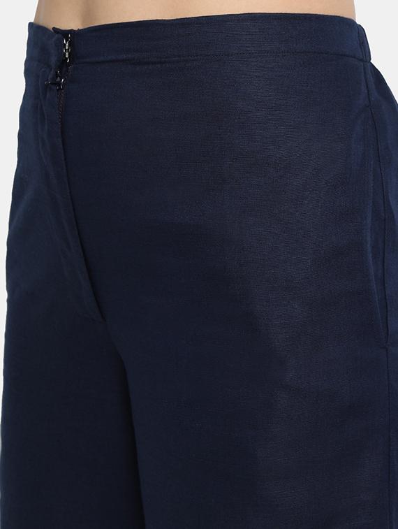 women solid high rise culottes - 17832556 - Standard Image - 4