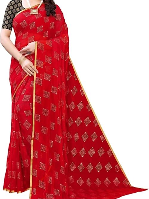red silk saree - 17833092 - Very Small Image - 1