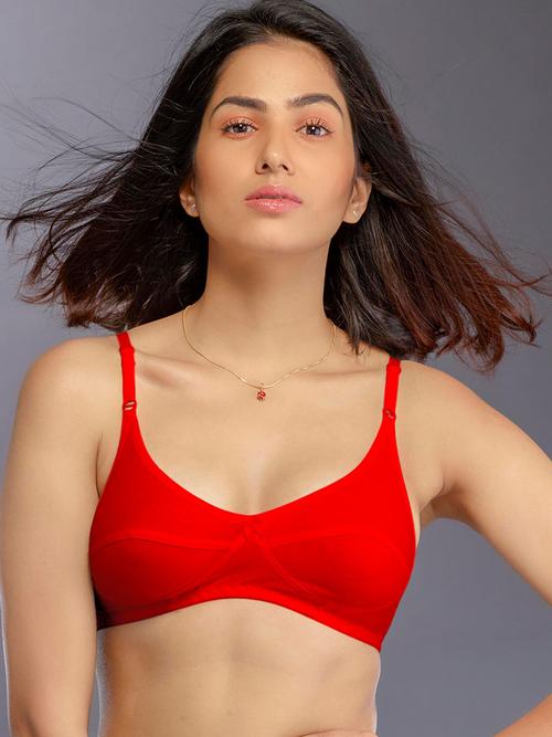 red cotton bra - 17833299 - Very Small Image - 1
