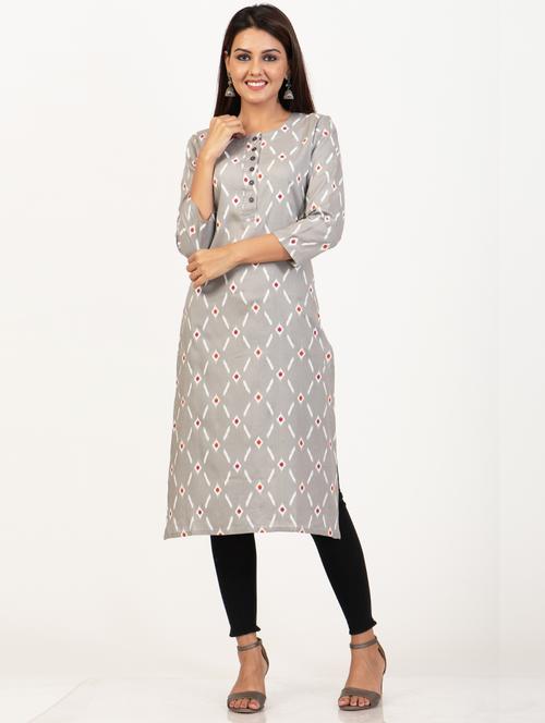 printed straight kurta - 17834308 - Very Small Image - 1