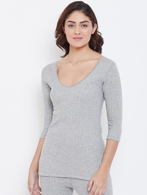 grey solid tops thermals & inner wear - 17834406 - Very Small Image - 1