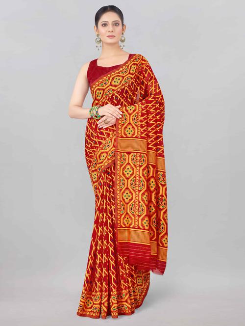 self design jamdani saree with blouse - 17835054 - Very Small Image - 1