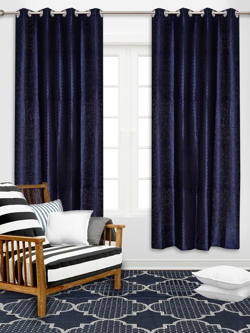 veronica deco 152 cm (5 ft) cotton window curtain (pack of 2) - 17835380 - Very Small Image - 1