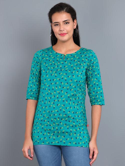 blue printed regular tunic - 17835998 - Very Small Image - 1
