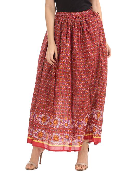 red cotton aline skirt - 17836308 - Very Small Image - 1