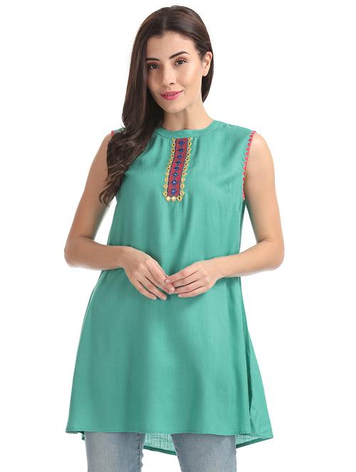 embroidered detail regular tunic - 17836520 - Very Small Image - 1