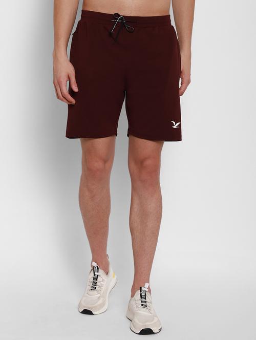 maroon solid shorts - 17836996 - Very Small Image - 1