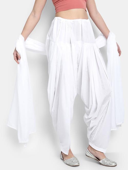 white cotton patiyala salwars - 17837320 - Very Small Image - 1