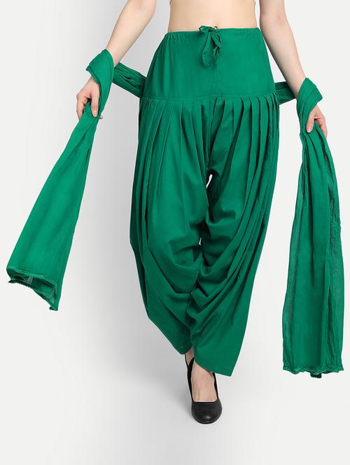 green cotton patiyala salwars - 17837327 - Very Small Image - 1
