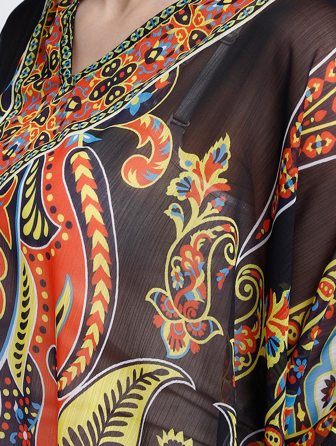v-neck paisley kaftan dress - 17837758 - Standard Image - 4