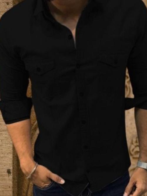 black cotton shirt - 17837818 - Very Small Image - 1