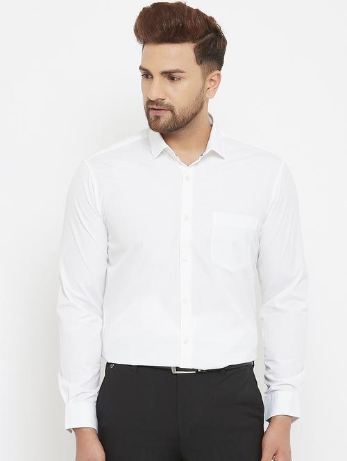 white solid formal shirt - 17837988 - Very Small Image - 1