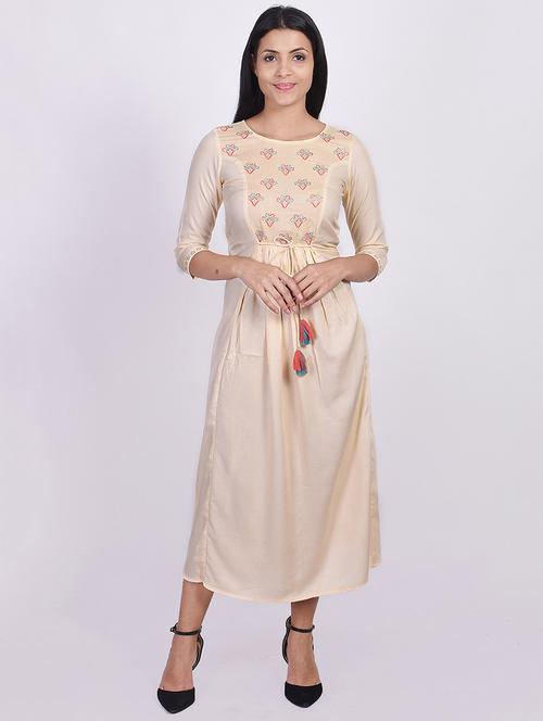 embroidered a-line ethnic dress - 17838086 - Very Small Image - 1