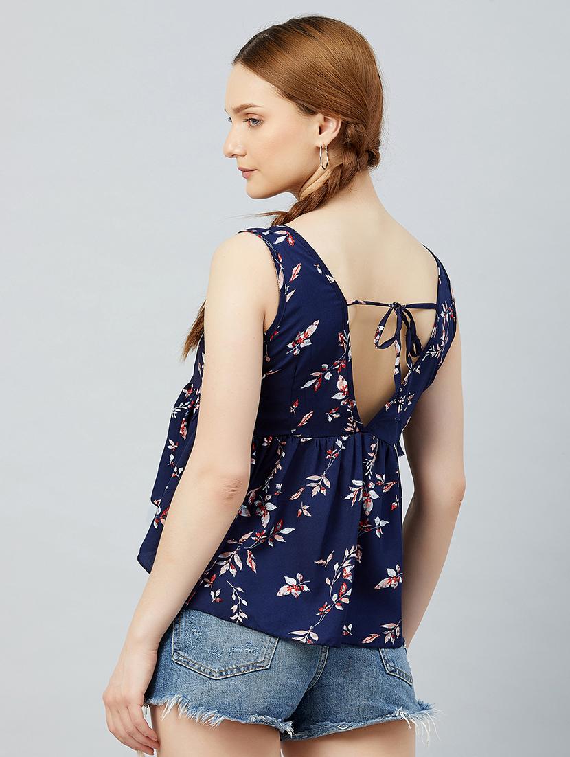 women's high-low v neck top - 17839151 - Zoom Image - 2