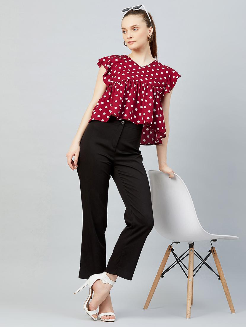women's peplum v neck top - 17839157 - Standard Image - 3