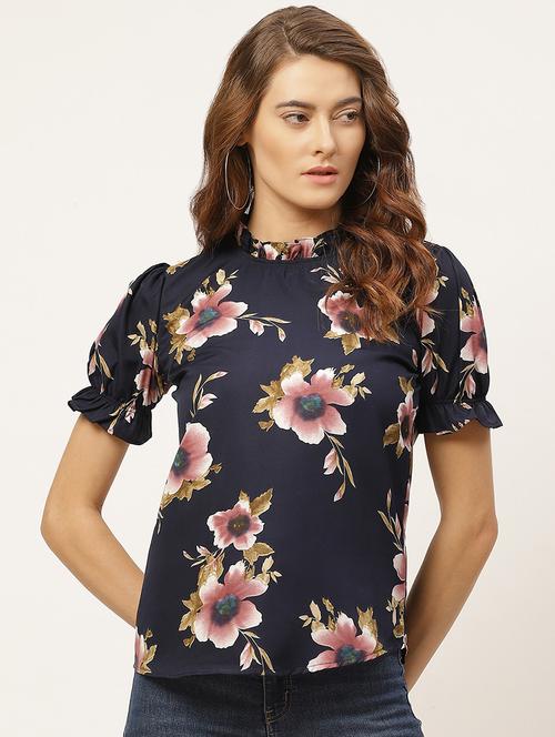 puff sleeved floral top - 17842562 - Very Small Image - 1