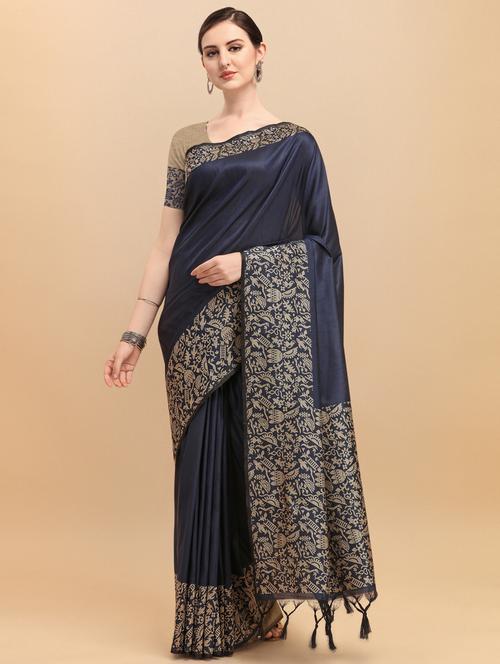solid bhagalpuri saree with blouse - 17842816 - Very Small Image - 1