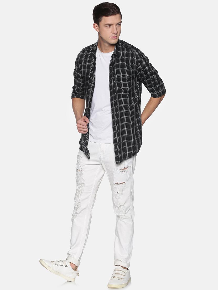 mens checks casual shirt - 17843229 - Standard Image - 3