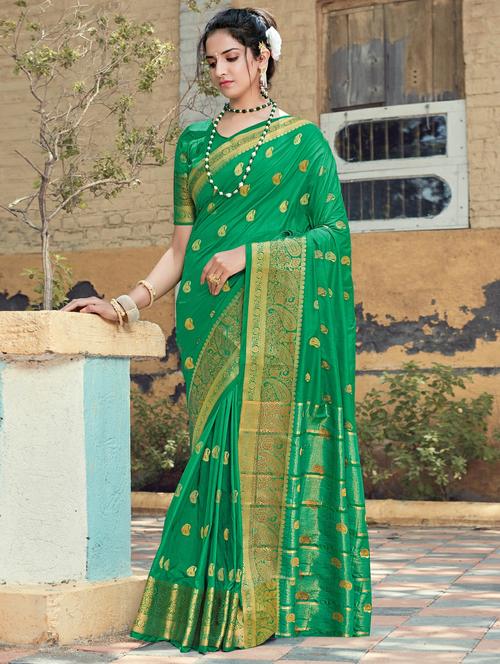 women's self design green colored saree - 17843538 - Very Small Image - 1