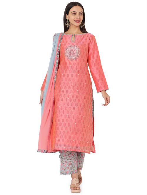 printed kurta palazzo set - 17844543 - Very Small Image - 1