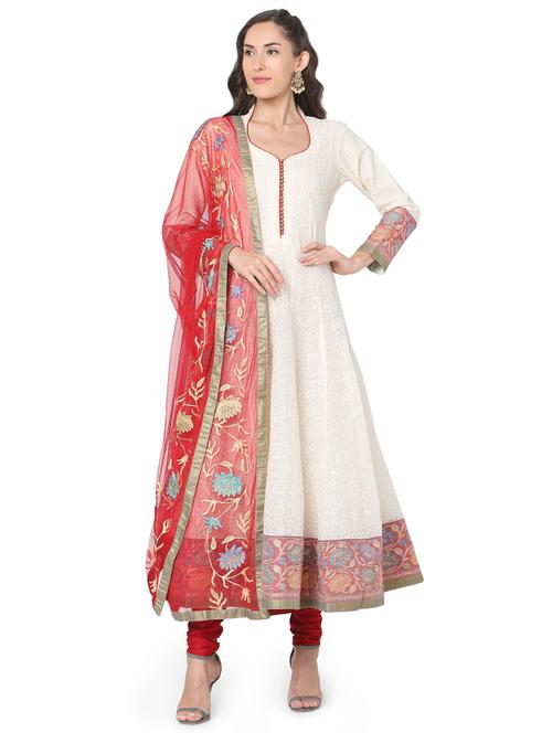 embroidered kurta churidaar set - 17844577 - Very Small Image - 1