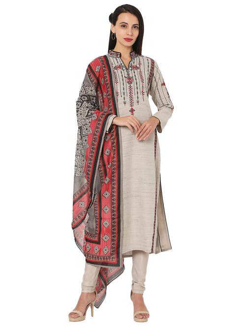 embroidered kurta churidaar set - 17844584 - Very Small Image - 1