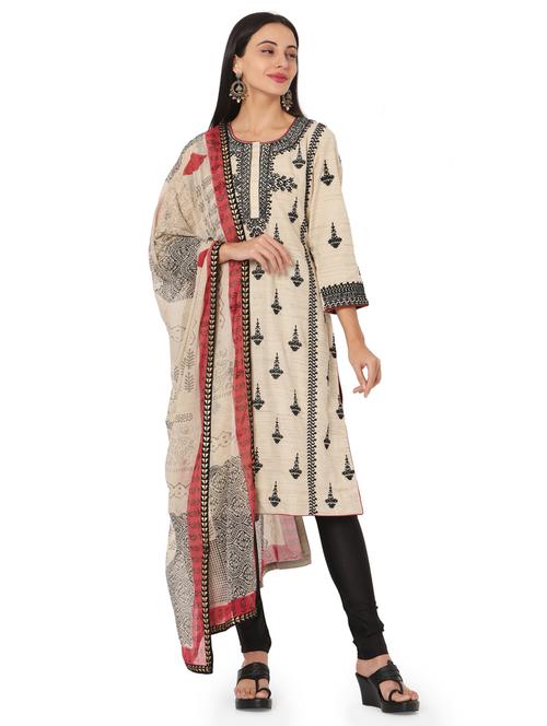 printed kurta churidaar set - 17844588 - Very Small Image - 1
