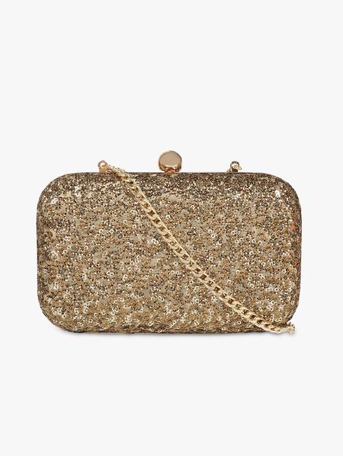 gold silk box clutch - 17844867 - Very Small Image - 1