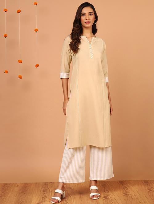 solid kurta palazzo set - 17846012 - Very Small Image - 1