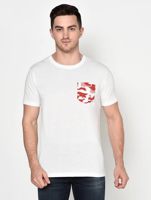 white printed pocket t-shirt - 17847320 - Very Small Image - 1