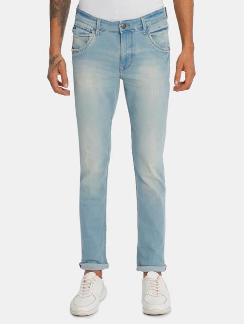 blue light washed ripped denim jeans - 17847713 - Very Small Image - 1