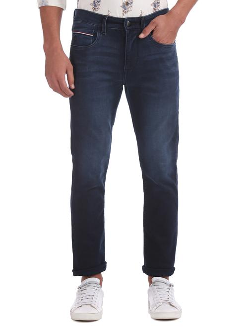 dark blue light washed denim jeans - 17847731 - Very Small Image - 1