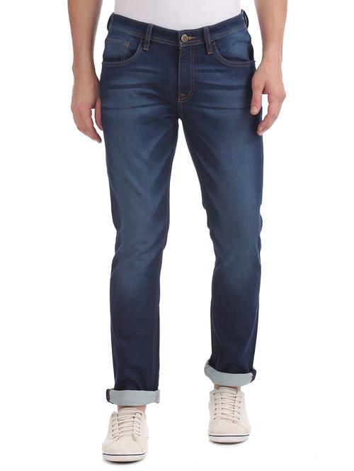 dark blue light washed denim jeans - 17847749 - Very Small Image - 1