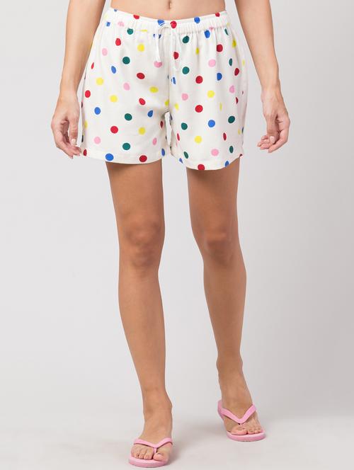 drawstring waist polka dotshort - 17850632 - Very Small Image - 1