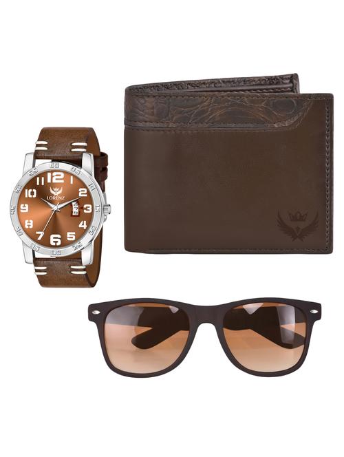 brown leatherate gift combo - 17850906 - Very Small Image - 1