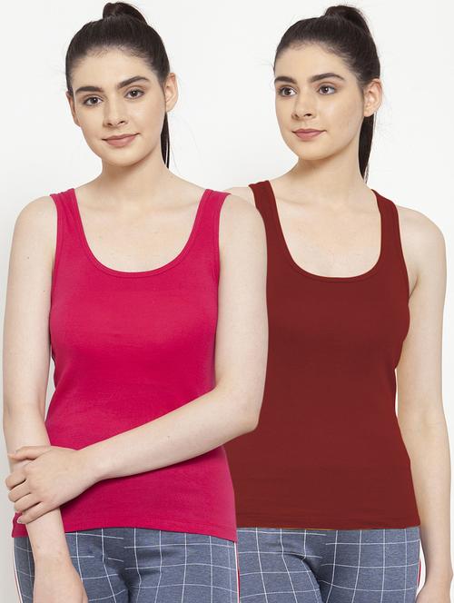 set of 2 scoop neck solid camisole - 17851326 - Very Small Image - 1