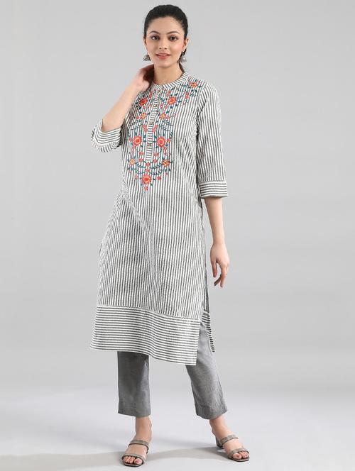 women's straight kurta - 17852331 - Very Small Image - 1